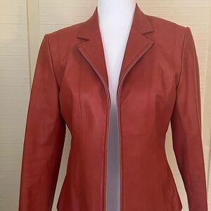 Cole Haan Women's Bold Red Leather Jacket
Lambskin Leather and Vintage